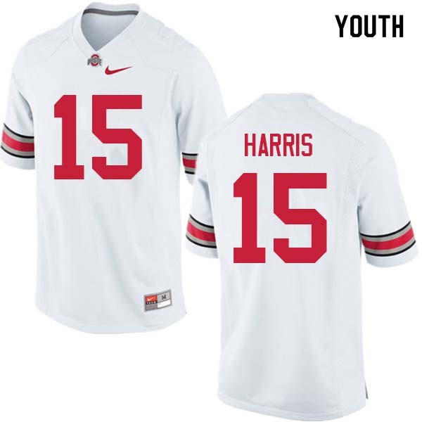 Ohio State Buckeyes #15 Jaylen Harris Youth Embroidery Jersey White
